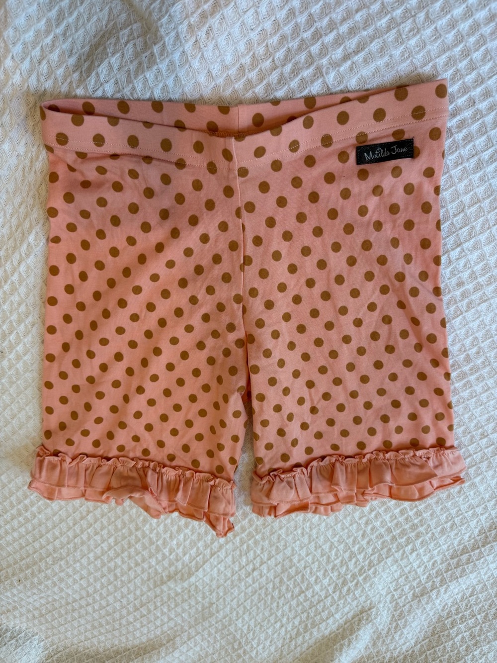 Matilda Jane Peach Polka Dot Ruffle Bike Shorts